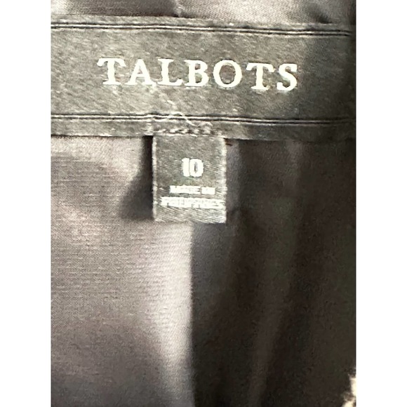 Talbots Wool Blend Black White Houndstooth Jacket Sz 10 - Picture 5 of 13